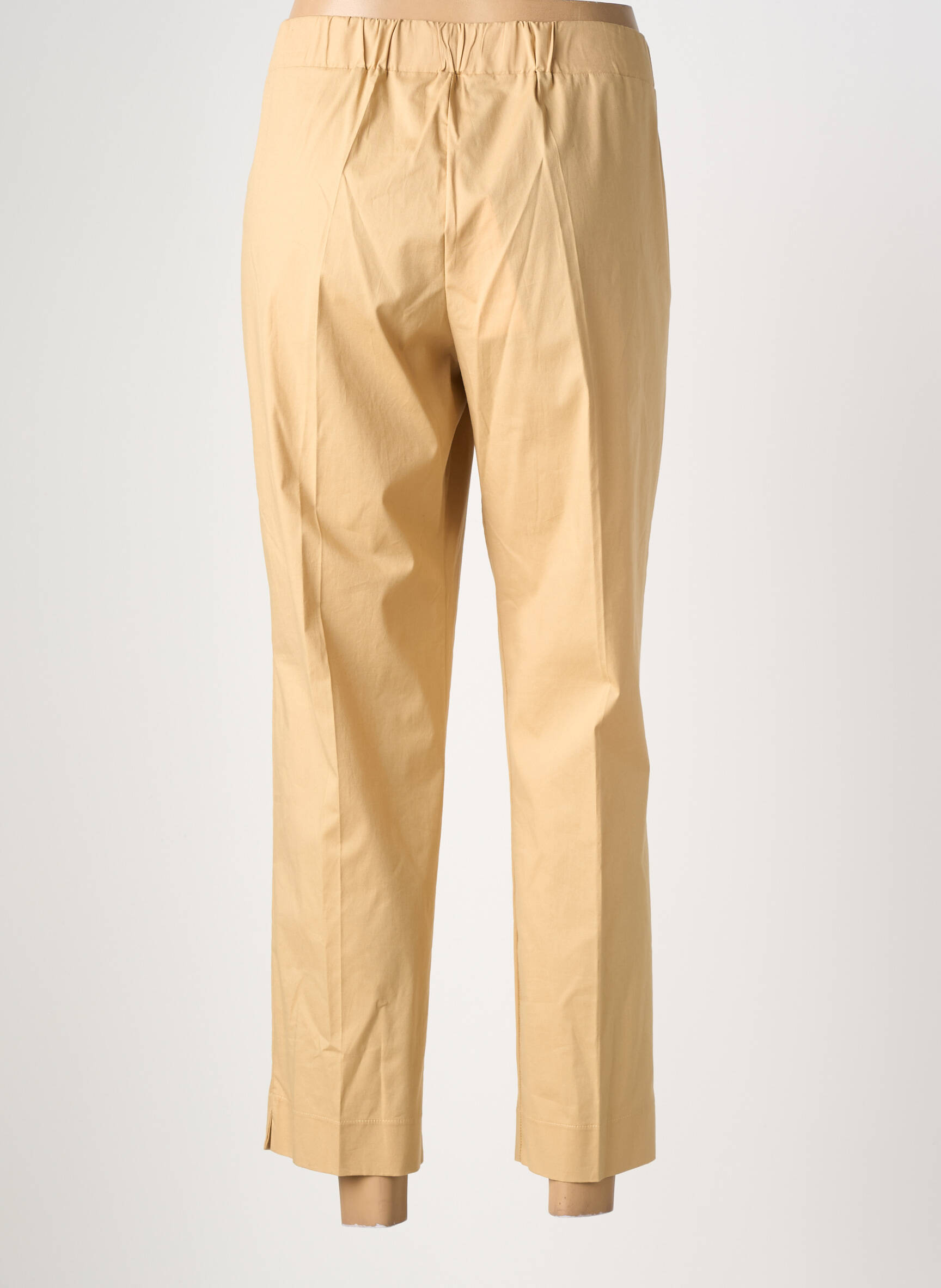 Pantalon 7/8 tissage popeline taille normale beige MARIA BELLENTANI femme