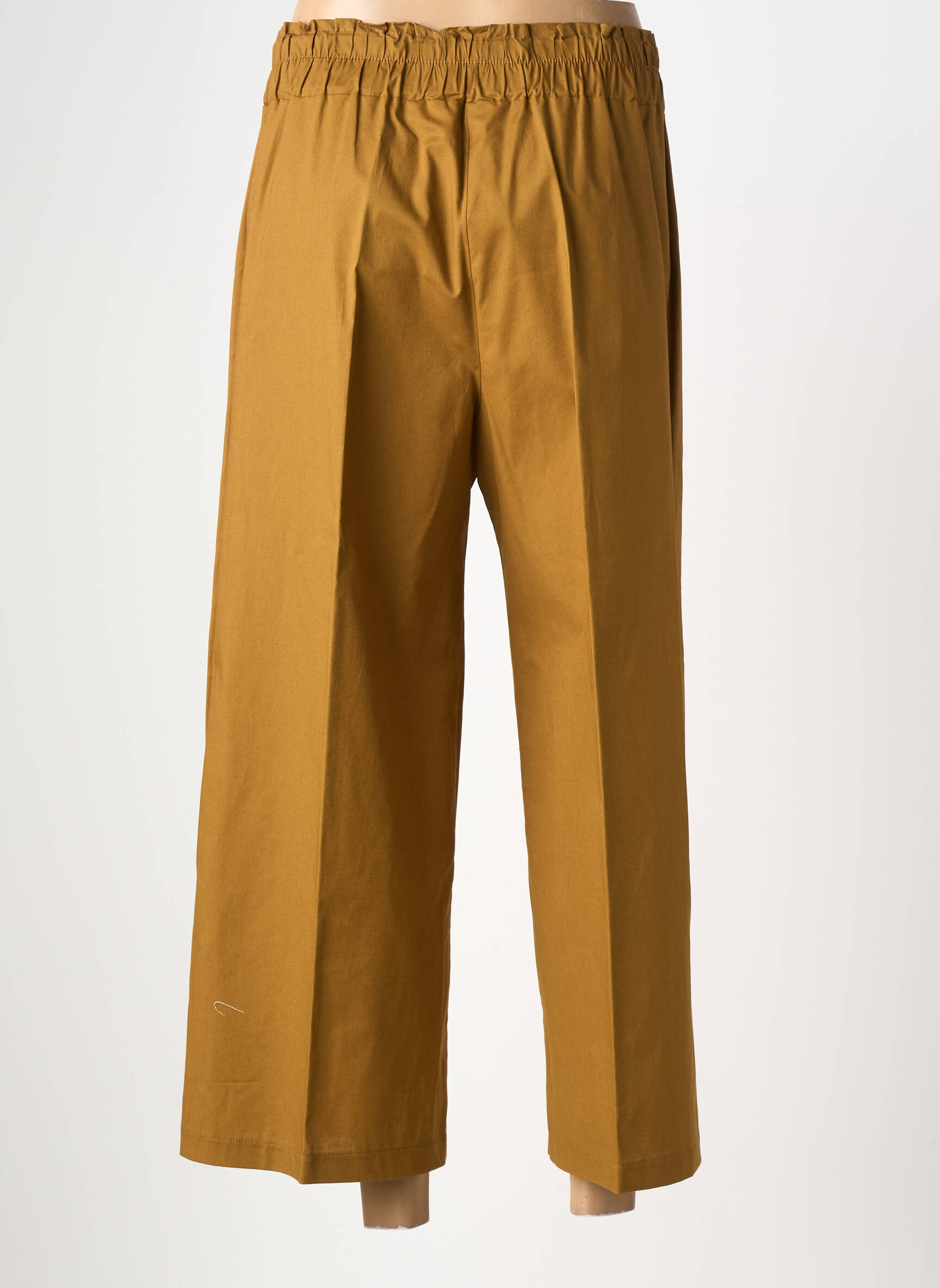 Pantalon 7/8 tissage popeline taille normale marron MARIA BELLENTANI femme