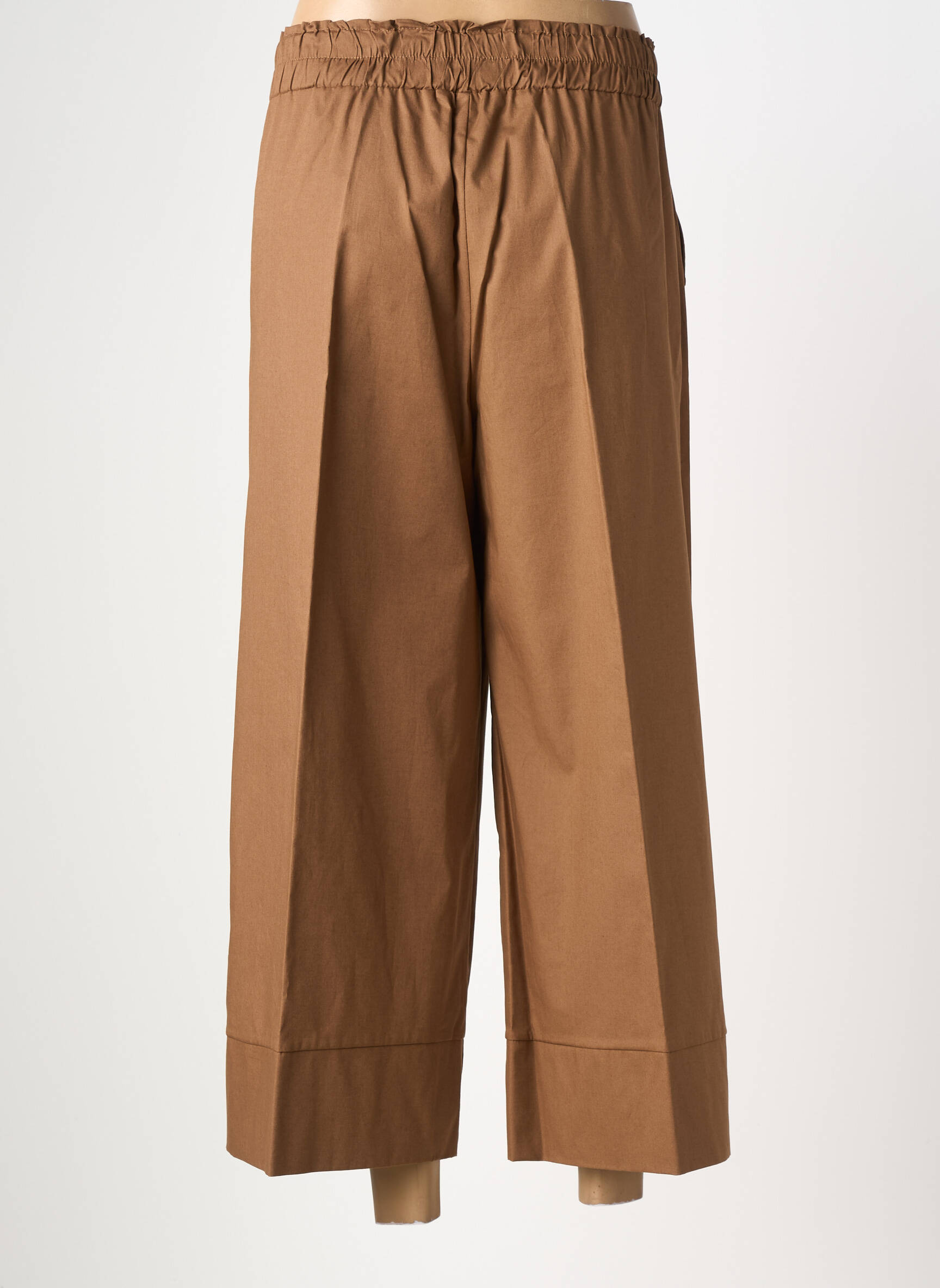 Pantalon 7/8 taille haute taille haute marron MARIA BELLENTANI femme