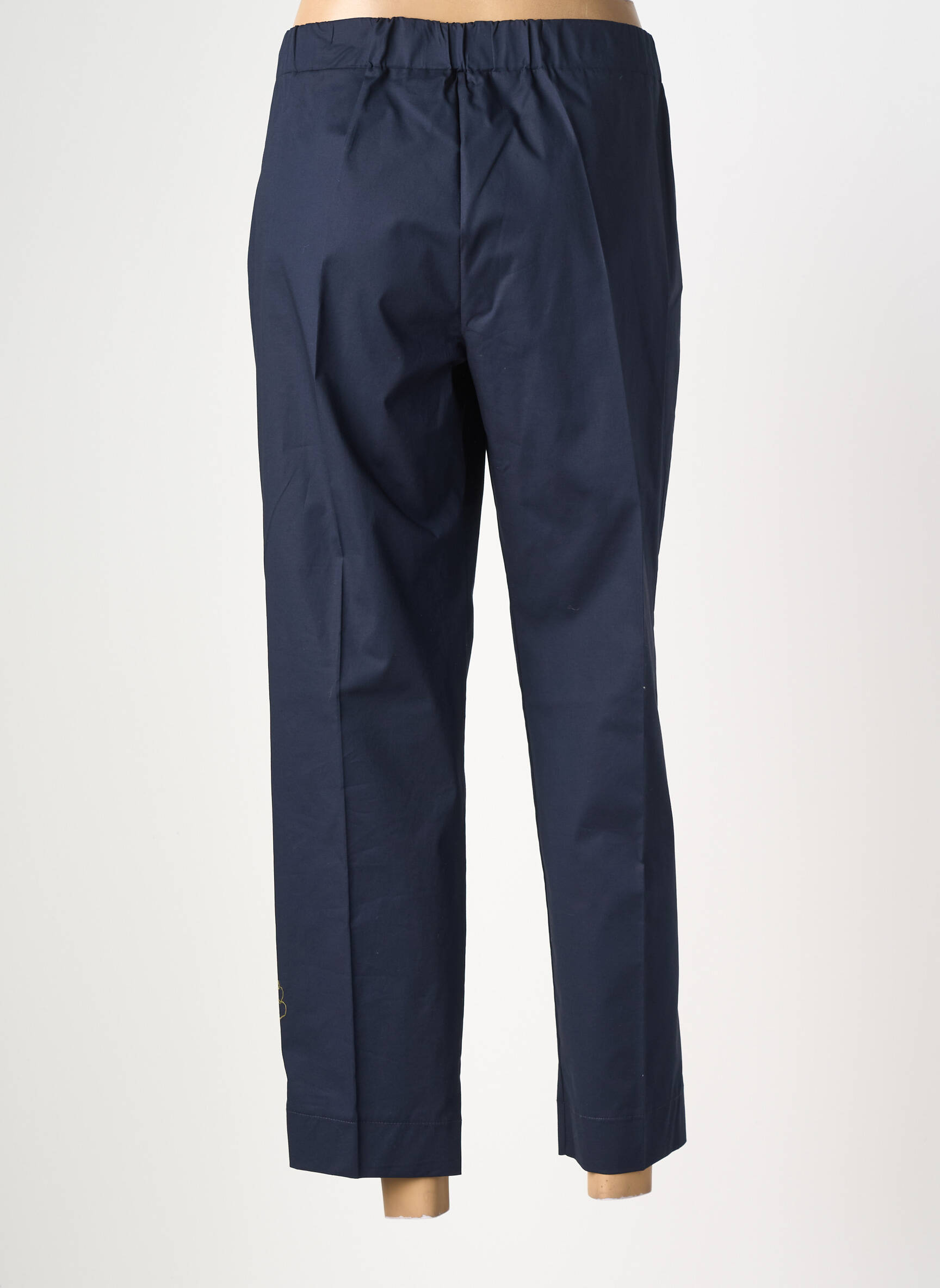 Pantalon 7/8 tissage popeline taille normale bleu MARIA BELLENTANI femme