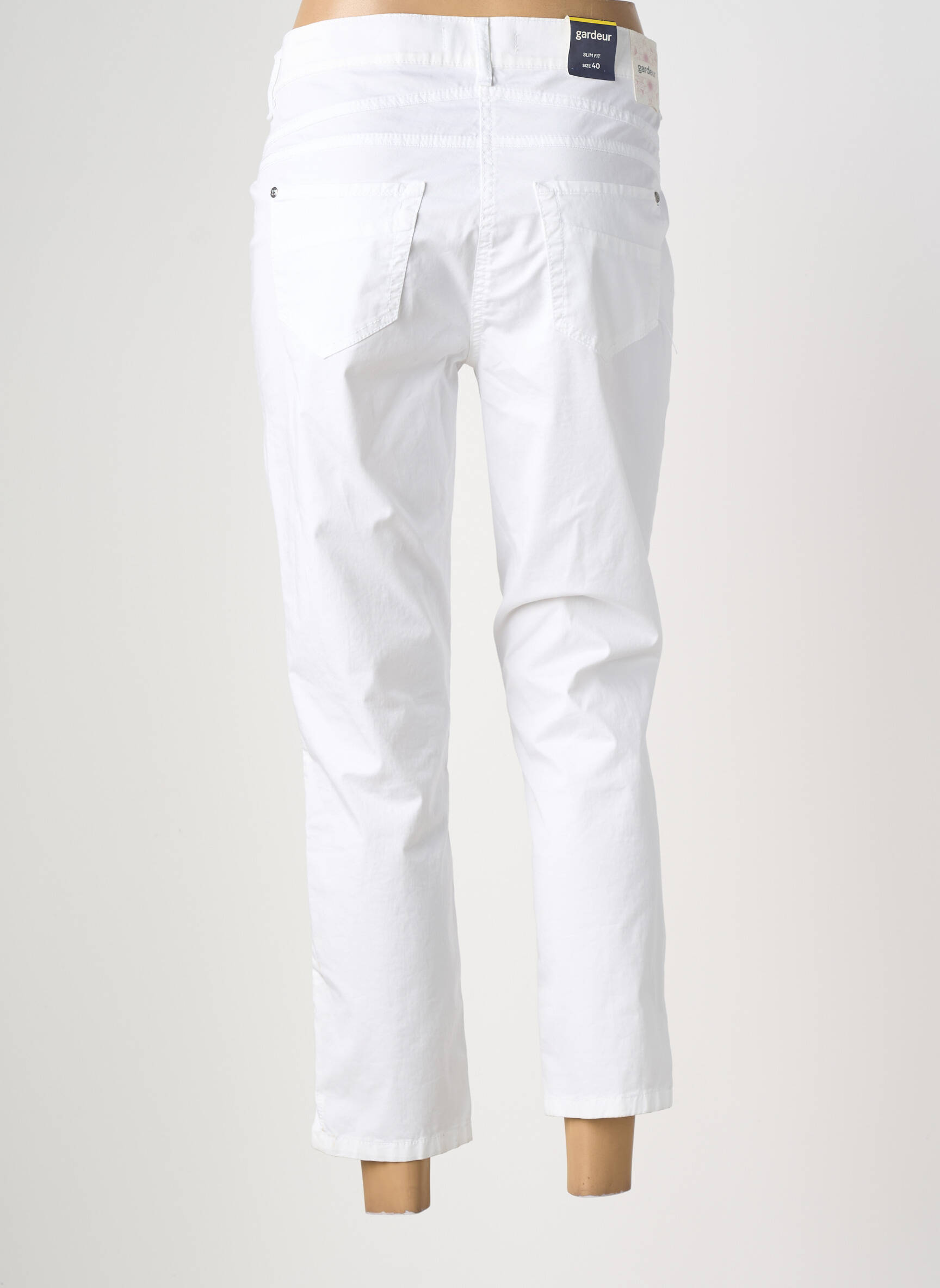 Pantalon 7/8 tissage popeline taille normale blanc GARDEUR femme