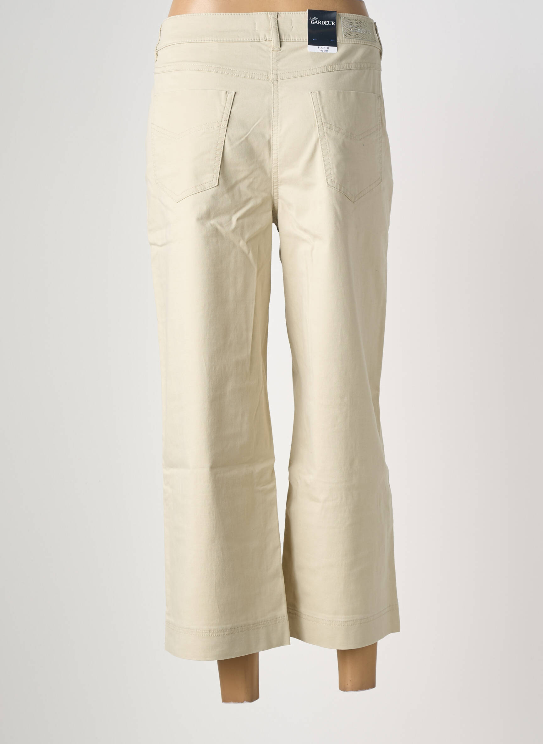 Pantalon 7/8 stretch taille normale beige GARDEUR femme