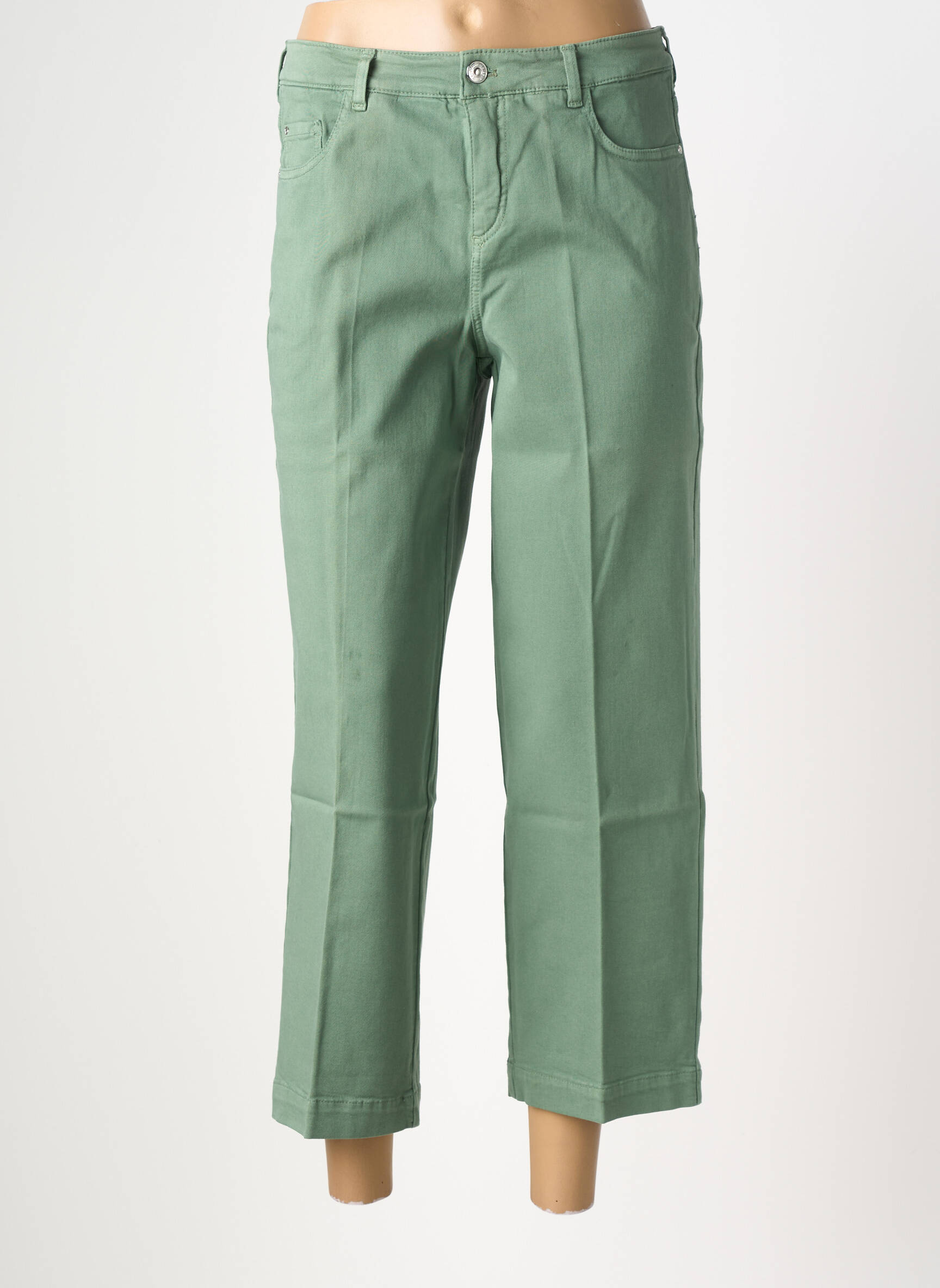 Jeans coupe droite stretch taille normale vert GARDEUR femme