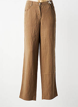 Pantalon droit tissage crêpe taille normale marron GARDEUR femme