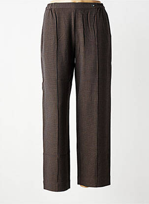 Pantalon droit tissage crêpe taille normale marron YERSE femme