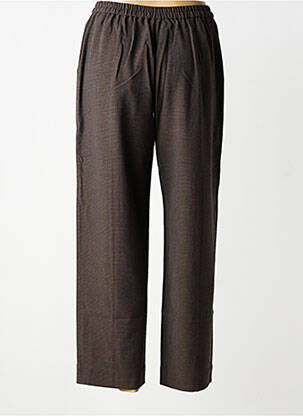Pantalon droit tissage crêpe taille normale marron YERSE femme