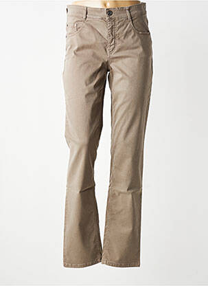 Pantalon slim tissage popeline taille normale marron GARDEUR femme