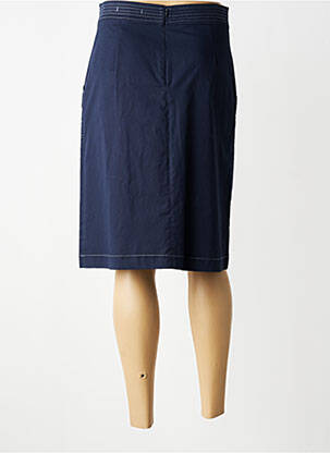 Jupe mi-longue coupe droite bleu BRUNO SAINT HILAIRE femme