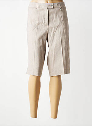 Bermuda taille élastique taille normale marron BRUNO SAINT HILAIRE femme