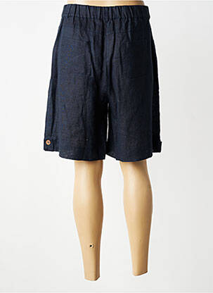 Bermuda taille élastique taille normale bleu LE BOUDOIR D'EDOUARD femme