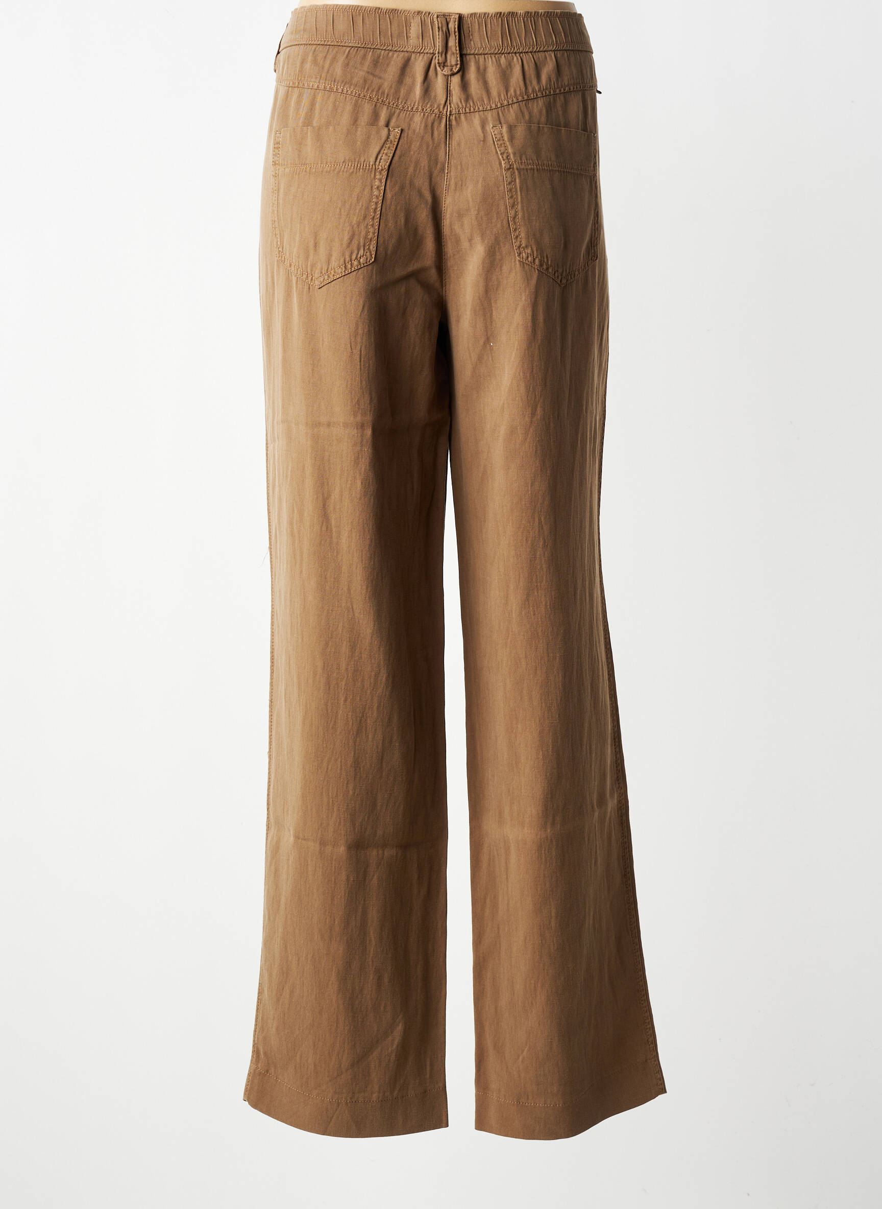 Pantalon droit tissage crêpe taille normale marron GARDEUR femme