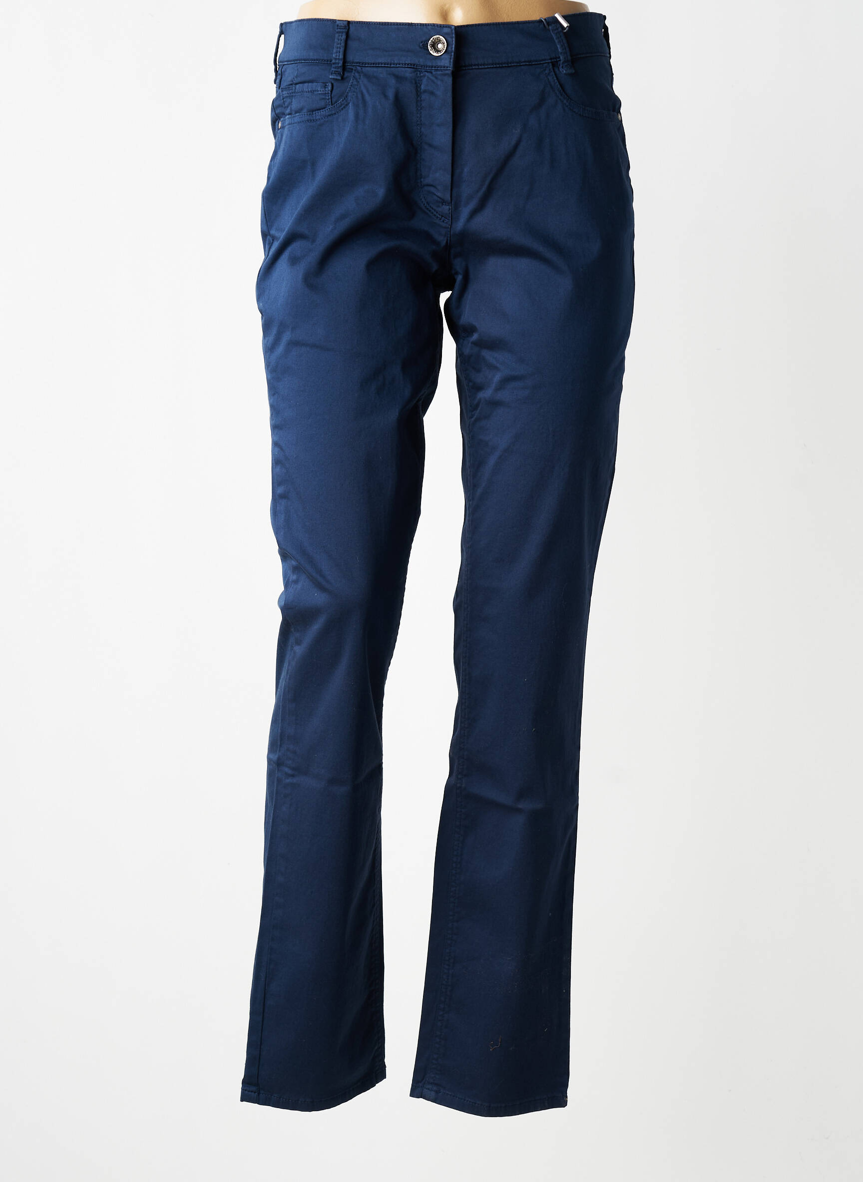 Pantalon slim tissage popeline taille normale bleu GARDEUR femme