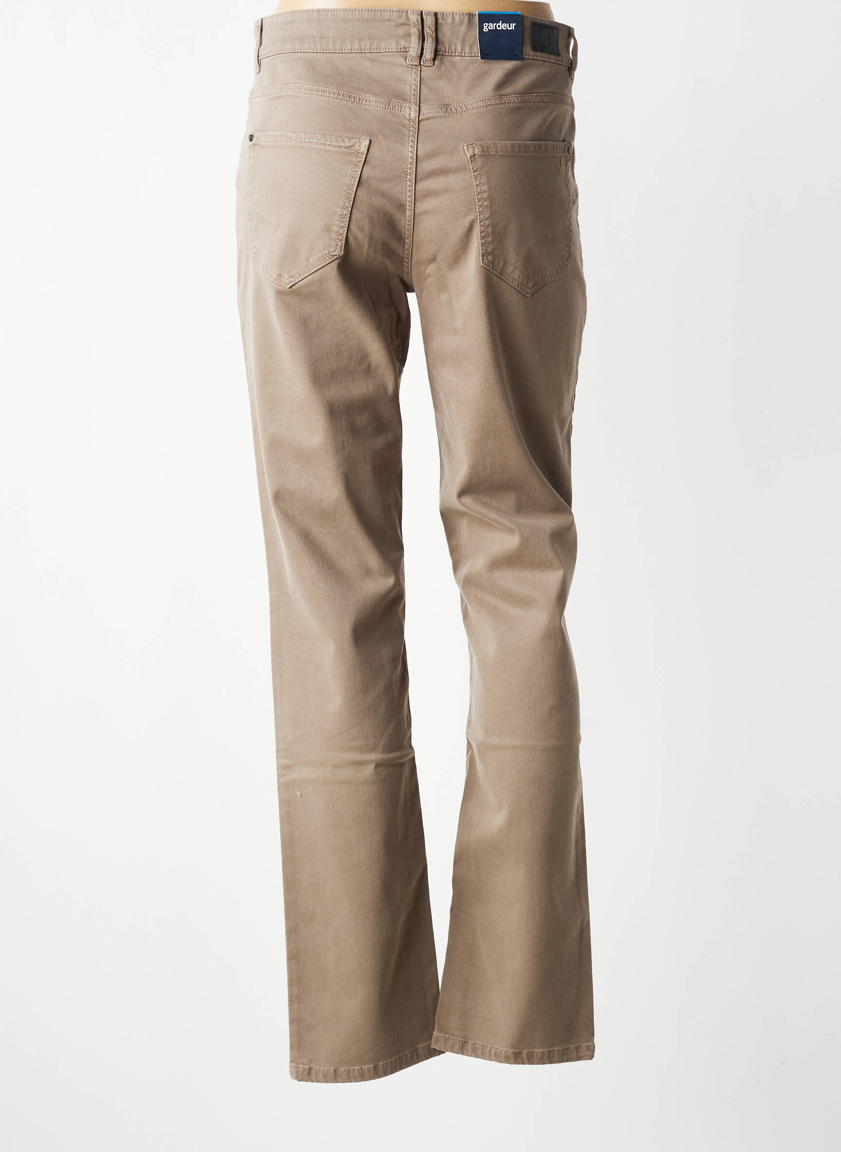 Pantalon slim tissage popeline taille normale marron GARDEUR femme