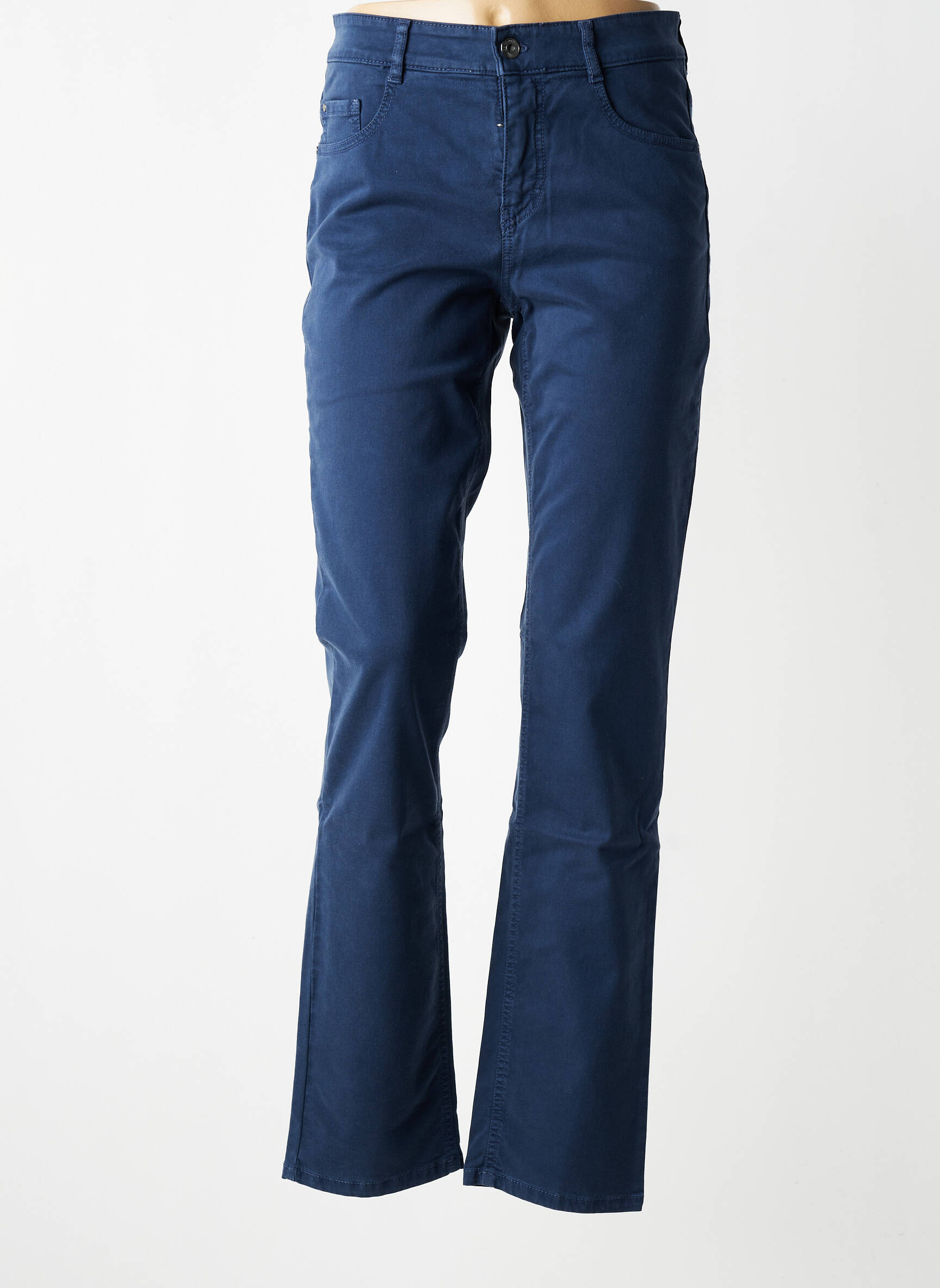 Pantalon slim tissage popeline taille normale bleu GARDEUR femme