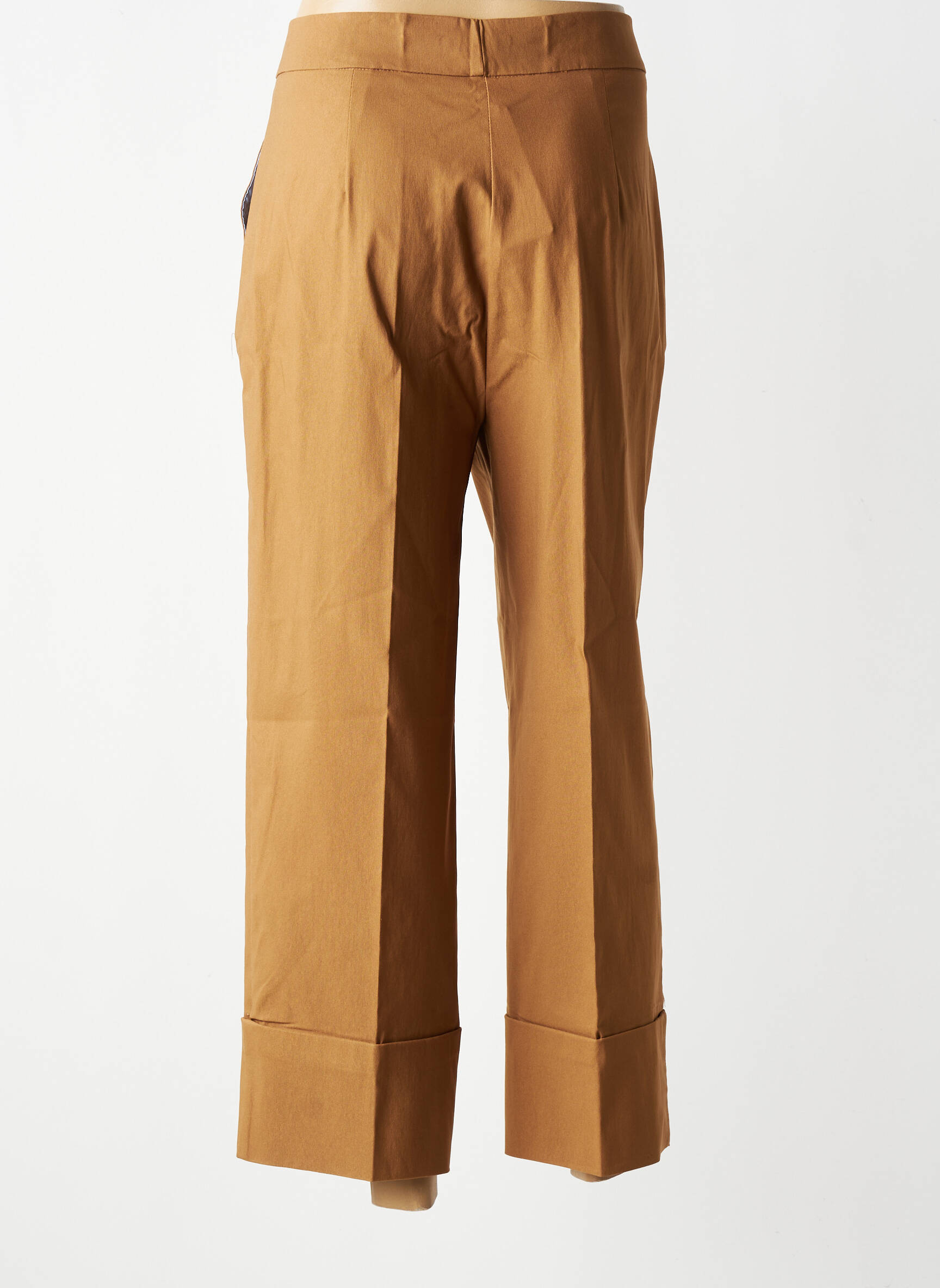 Pantalon 7/8 stretch taille normale marron MARIA BELLENTANI femme