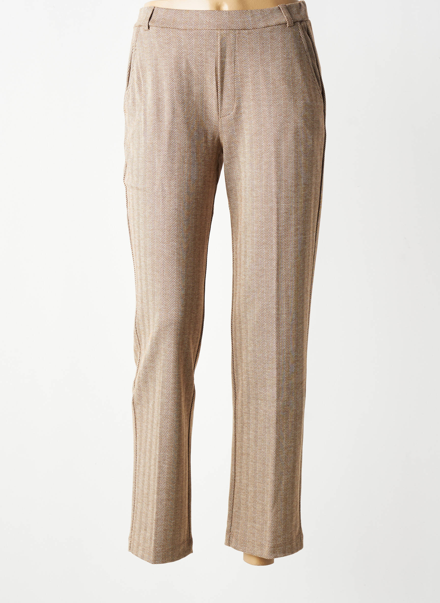Pantalon 7/8 stretch taille normale marron YERSE femme