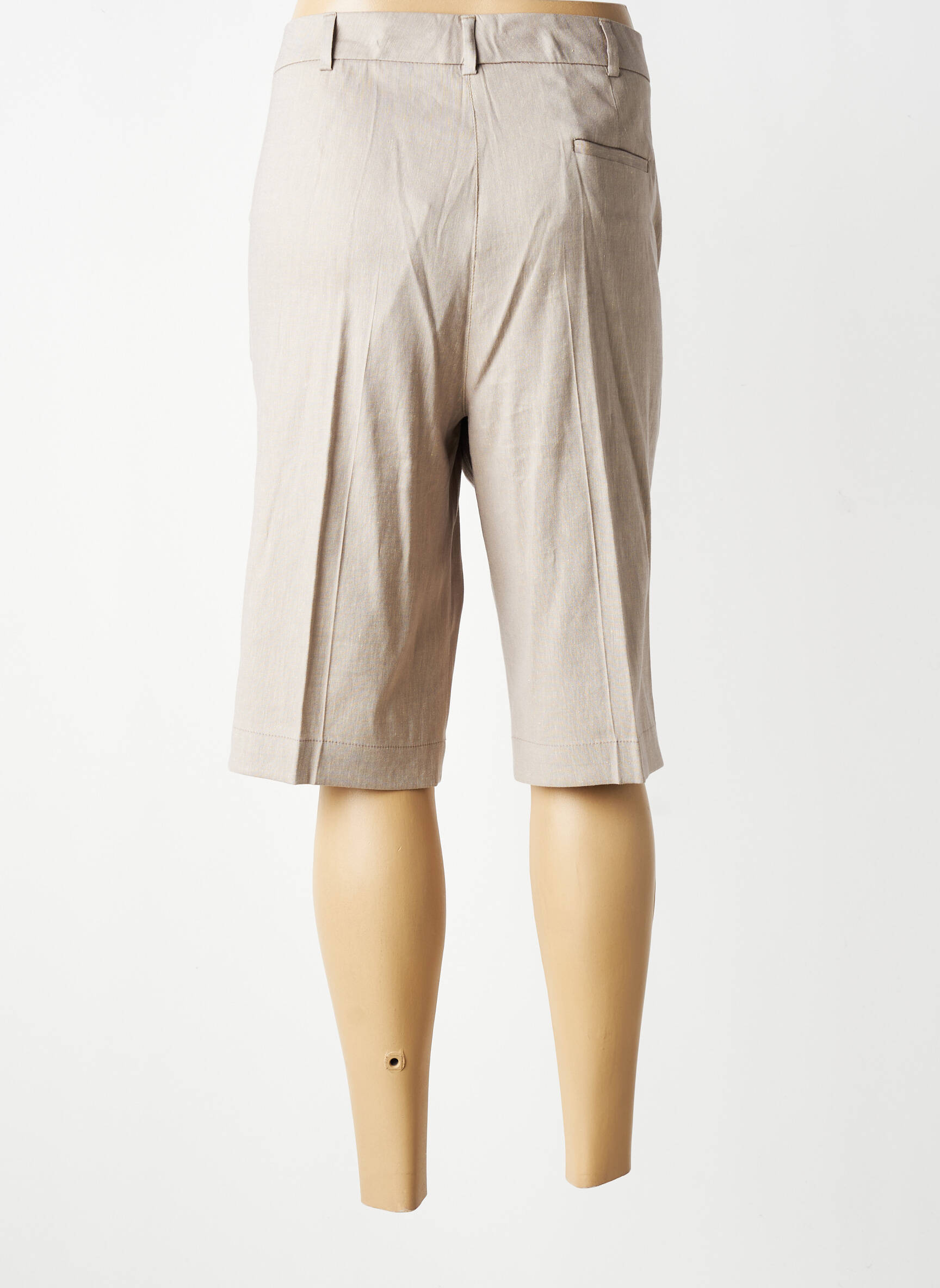 Bermuda taille élastique taille normale marron BRUNO SAINT HILAIRE femme