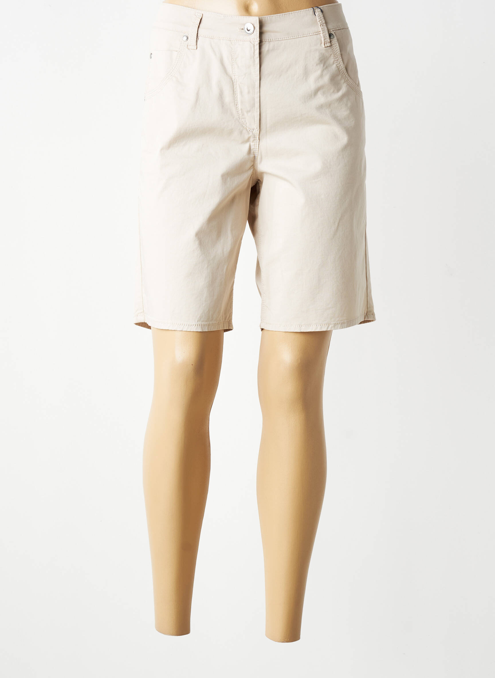 Bermuda tissage popeline taille normale beige GARDEUR femme