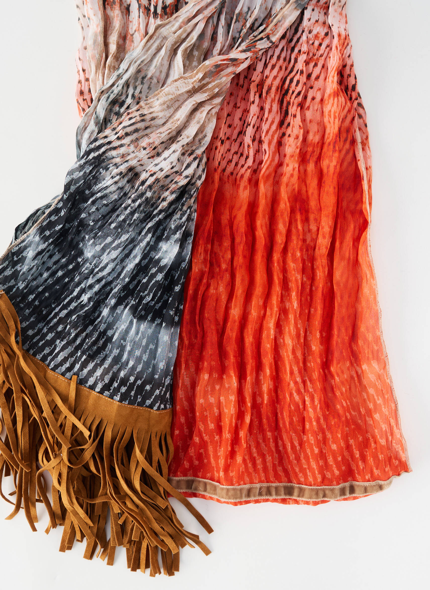 Foulard tissage popeline orange RABE femme