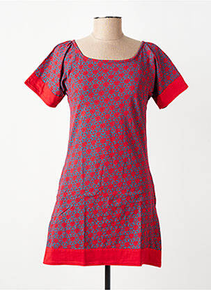 Robe courte manches courtes manches courtes rouge SINOE BY BAMBOO'S femme