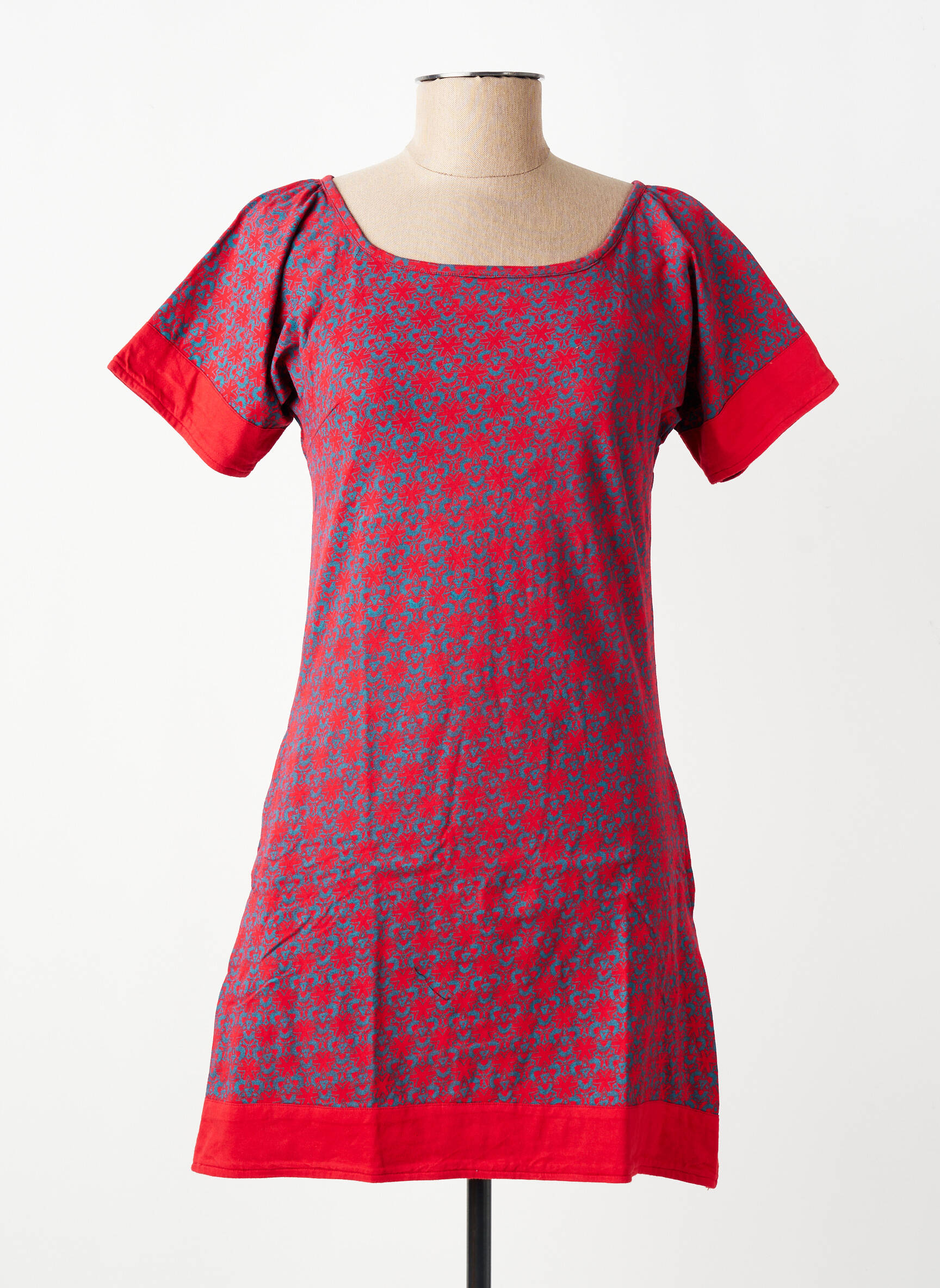 Robe courte manches courtes manches courtes rouge SINOE BY BAMBOO'S femme