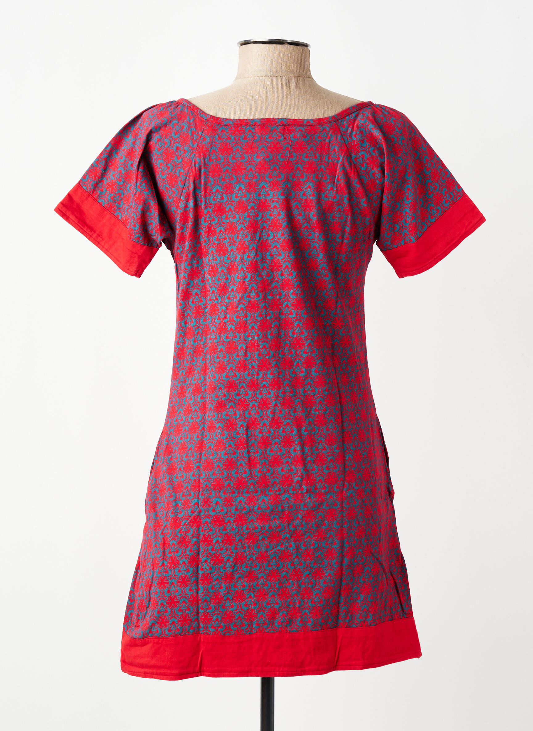 Robe courte manches courtes manches courtes rouge SINOE BY BAMBOO'S femme