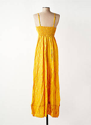 Robe longue coupe cintrée fines bretelles jaune SINOE BY BAMBOO'S femme
