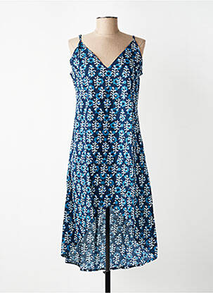 Robe mi-longue imprimé fantaisie fines bretelles bleu SINOE BY BAMBOO'S femme