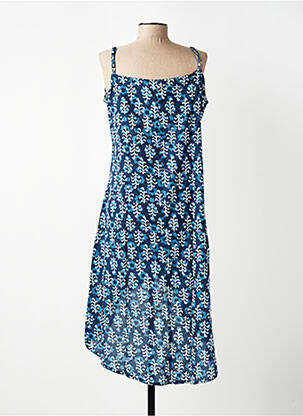 Robe mi-longue imprimé fantaisie fines bretelles bleu SINOE BY BAMBOO'S femme