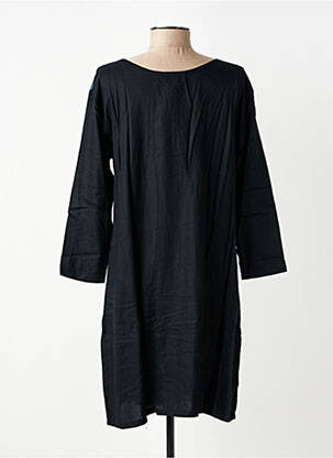 Robe mi-longue imprimé fleurs manches 3/4 noir BAMBOO'S femme