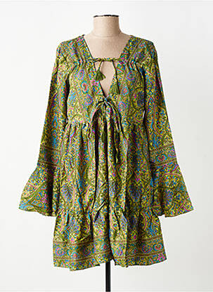 Robe courte coupe évasée manches longues vert SINOE BY BAMBOO'S femme