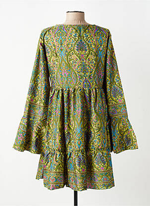Robe courte coupe évasée manches longues vert SINOE BY BAMBOO'S femme