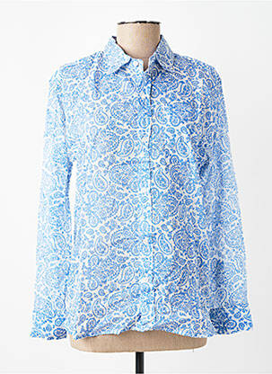 Chemisier coupe cintrée manches longues bleu BAMBOO'S femme
