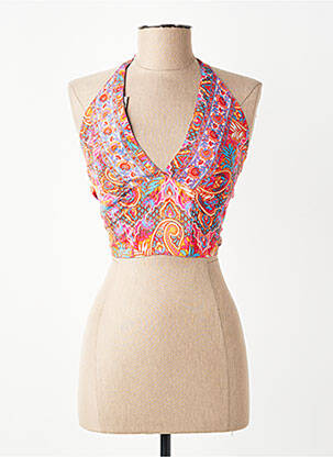 Top imprimé fantaisie fines bretelles orange SINOE BY BAMBOO'S femme