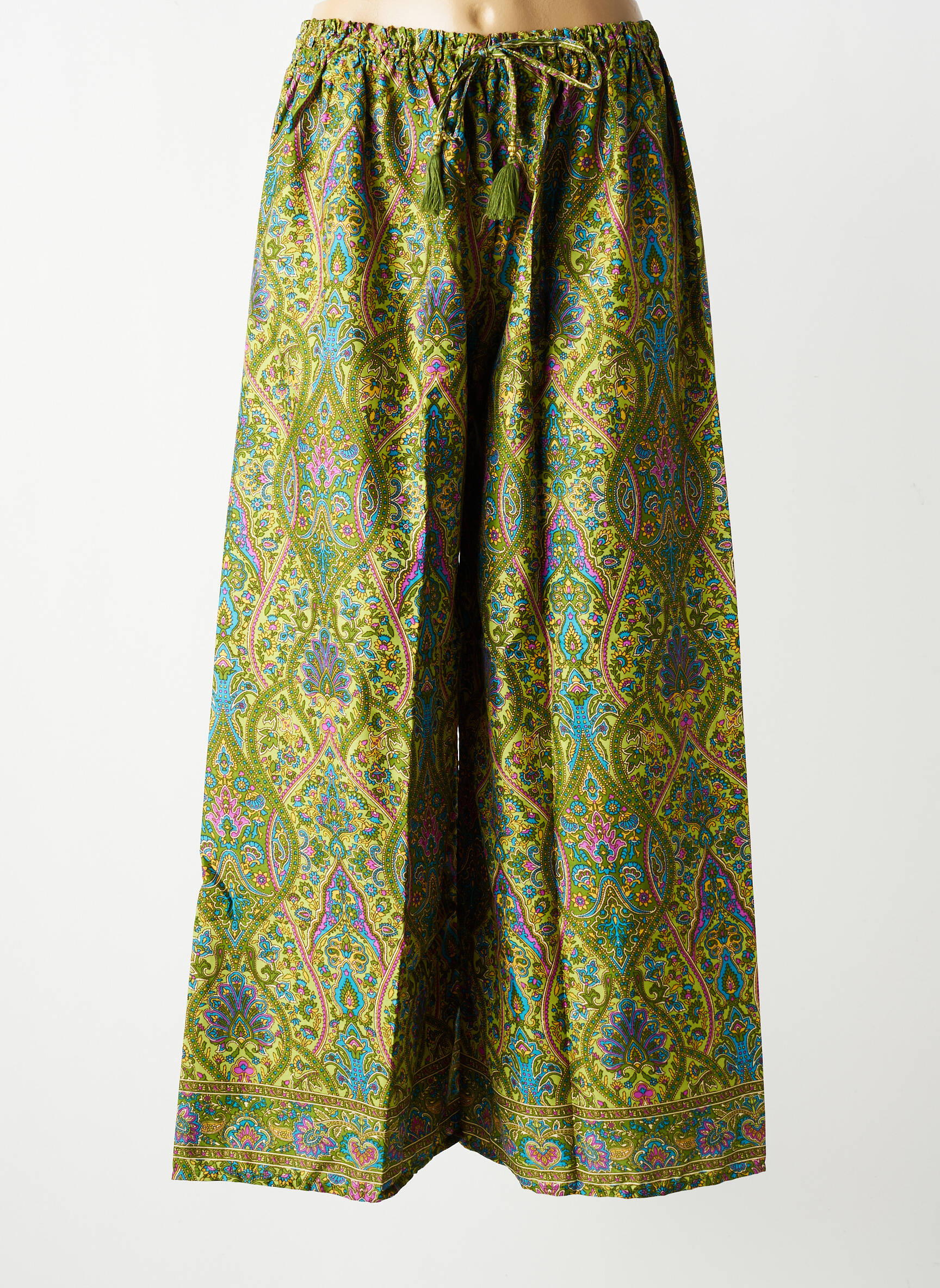 Pantalon large coupe fluide vert SINOE BY BAMBOO'S femme
