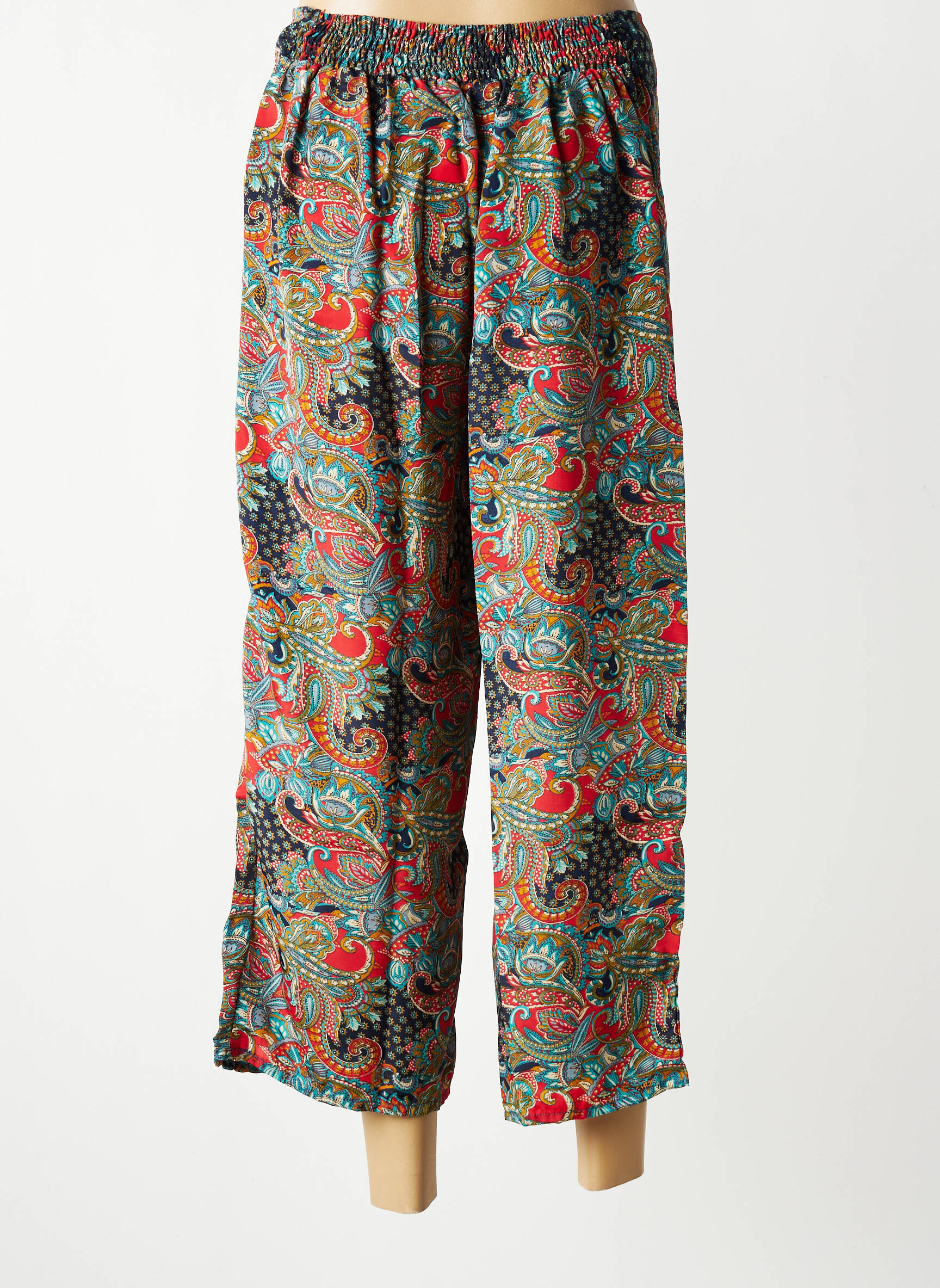 Pantalon 7/8 taille élastique taille normale rouge SINOE BY BAMBOO'S femme