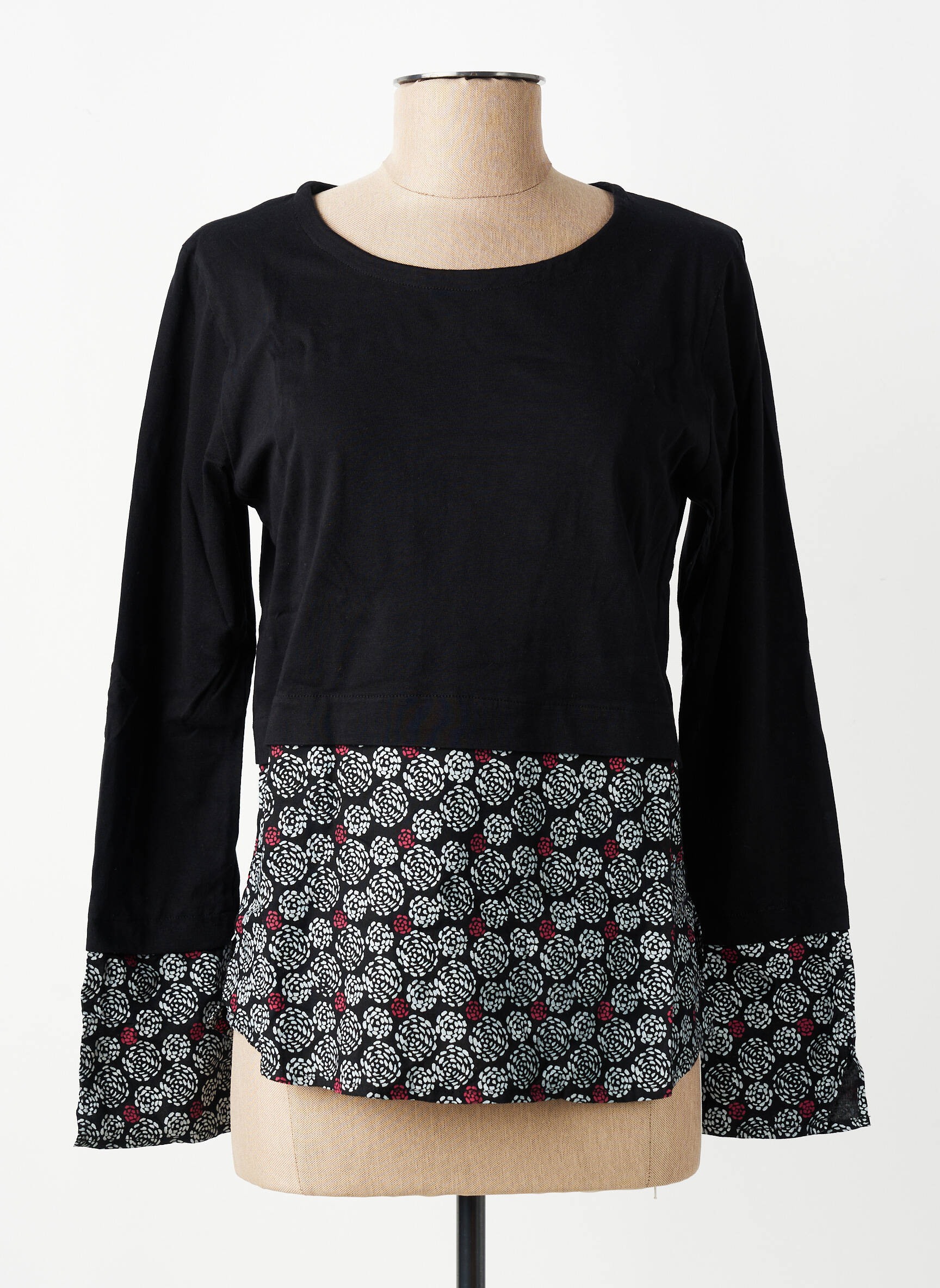 T-shirt manches longues manches longues noir BAMBOO'S femme