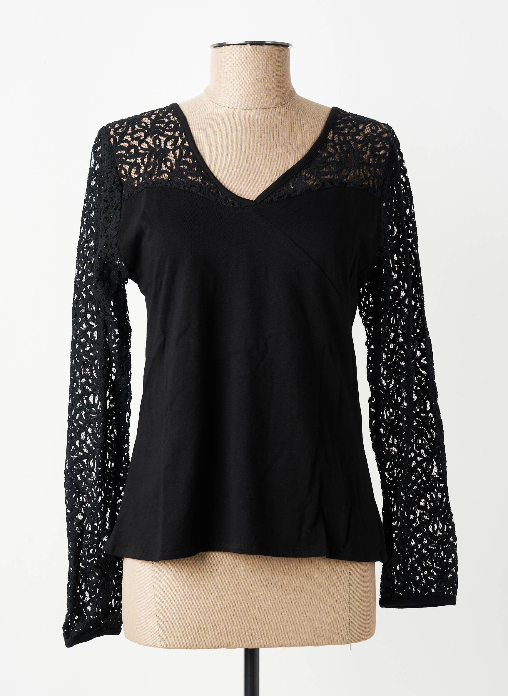 Top stretch manches longues noir BAMBOO'S femme