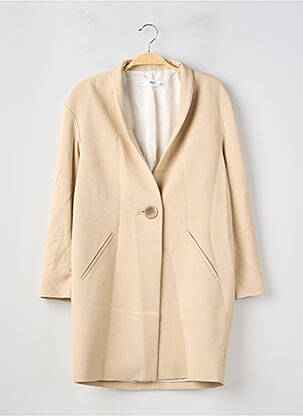 Manteau long coupe droite sans capuche beige MANGO femme