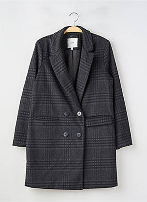 Manteau long coupe cintrée sans capuche gris ICHI femme