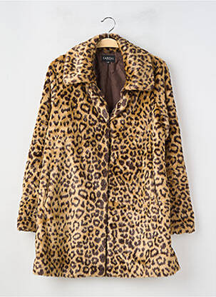 Manteau long coupe cintrée sans capuche beige CAROLL femme