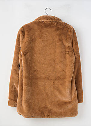 Manteau long fermeture pressionnée sans capuche marron ONLY femme