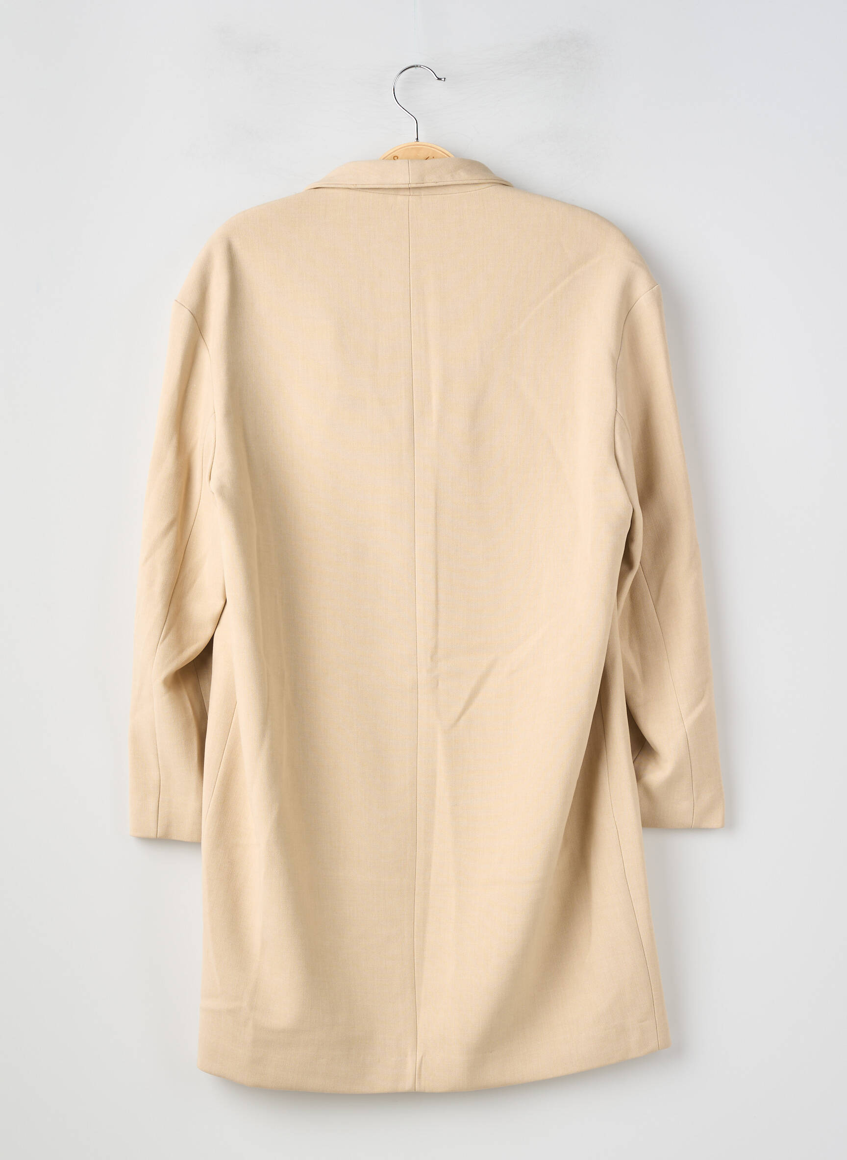 Manteau long coupe droite sans capuche beige MANGO femme