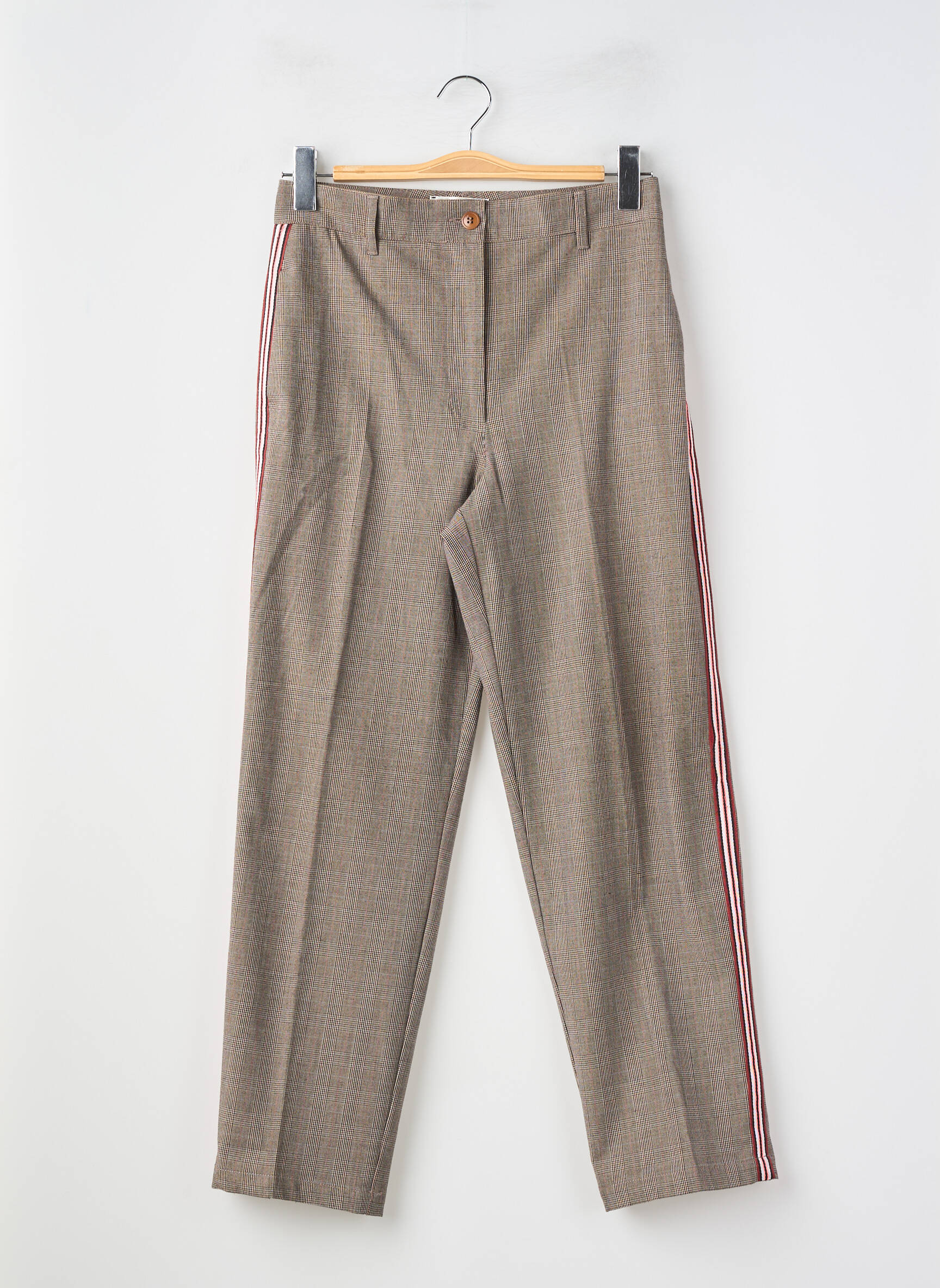 Pantalon chino broderie galons latéraux taille normale marron ESSENTIEL ANTWERP femme