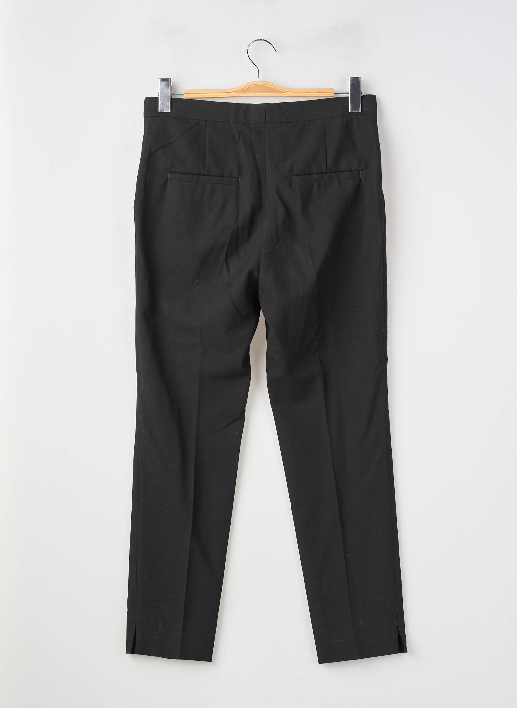 Pantalon chino fermeture zippée sous rabat avec crochet taille normale noir BY MALENE BIRGER femme
