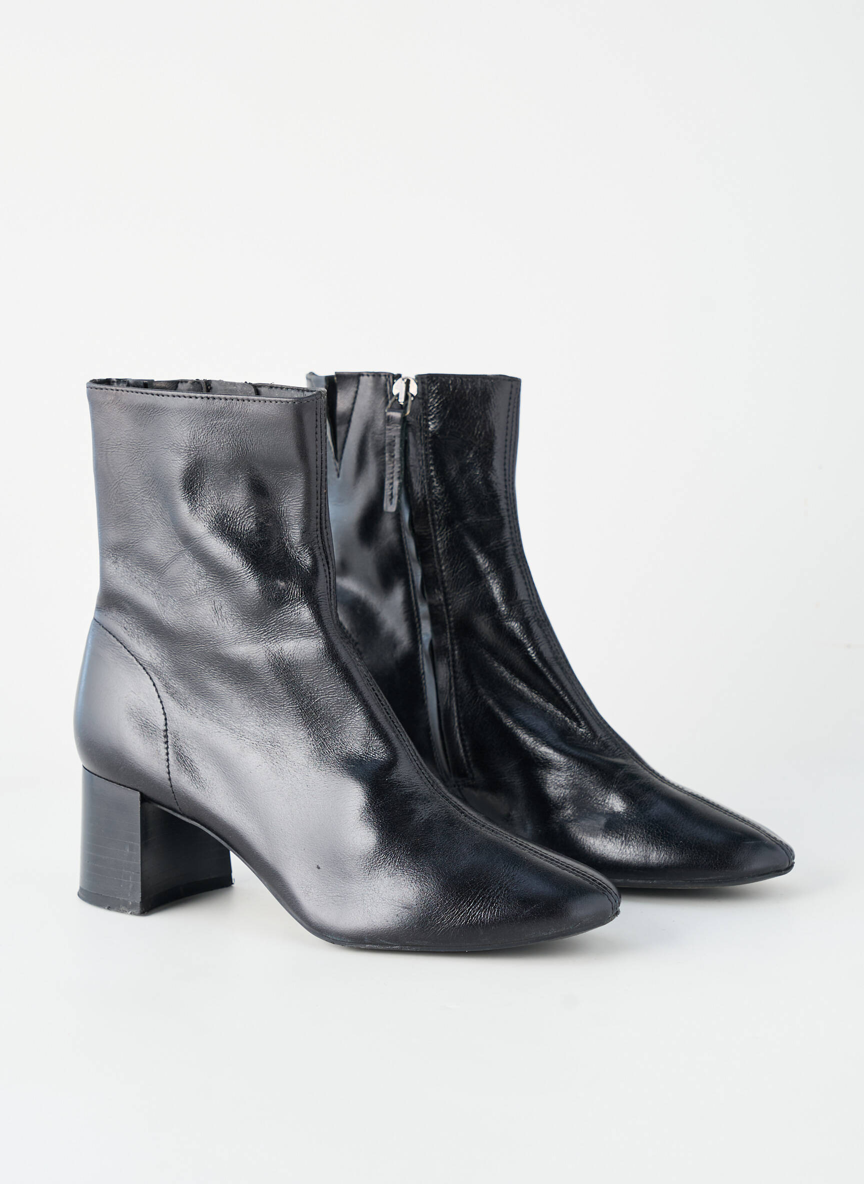 Bottines/boots matière lisse talon de 4 à 6cm noir MANGO femme