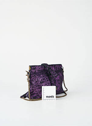 Sac multipoches forme rectangulaire violet PIECES femme