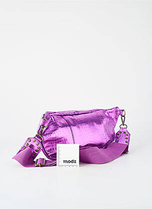 Sac fermeture zippée forme rectangulaire violet PIECES femme