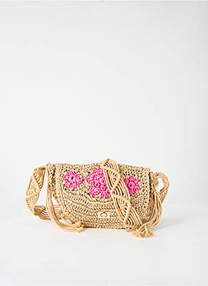 Sac multipoches forme rectangulaire beige PIECES femme