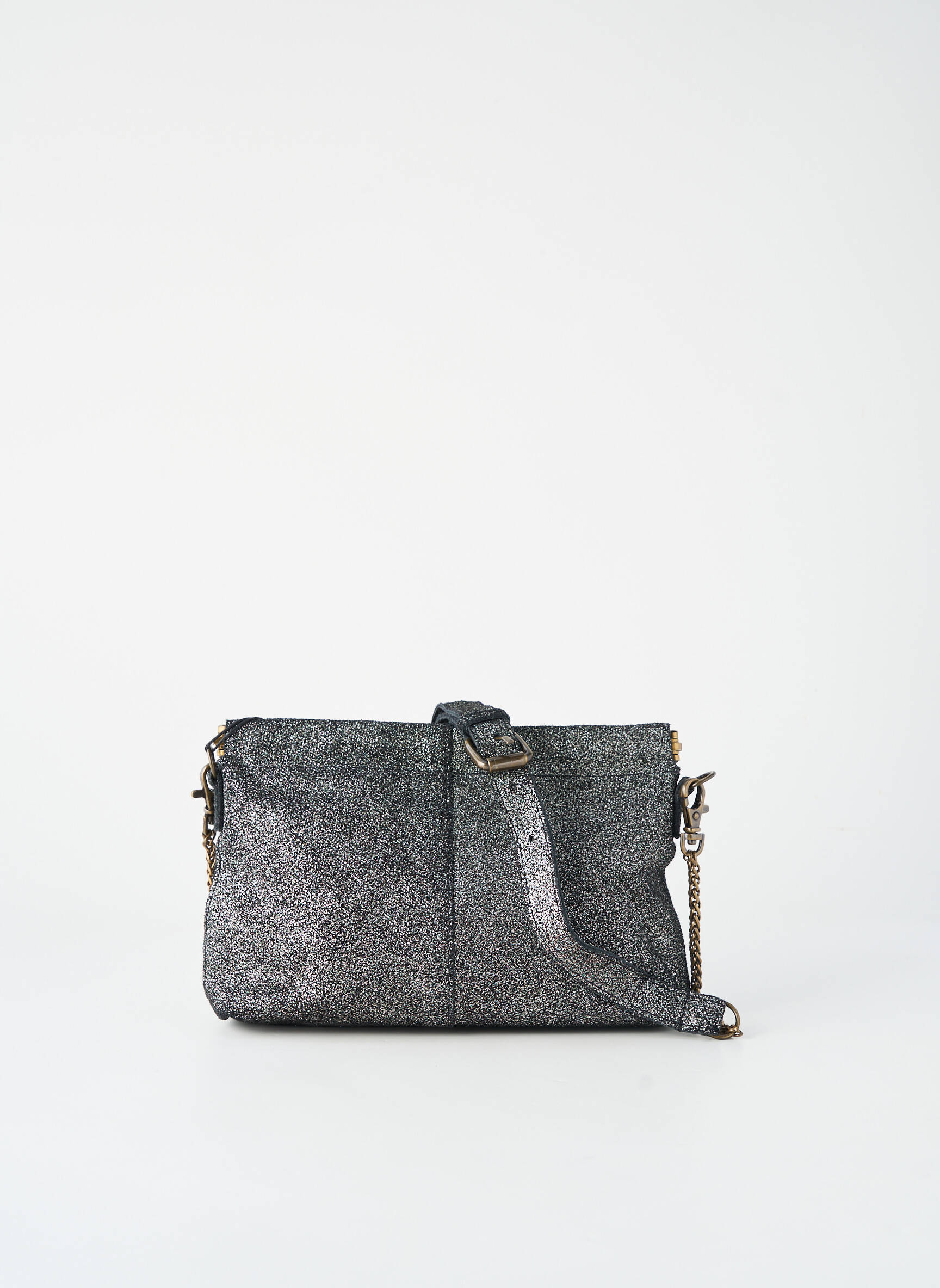 Sac multipoches forme rectangulaire argent PIECES femme